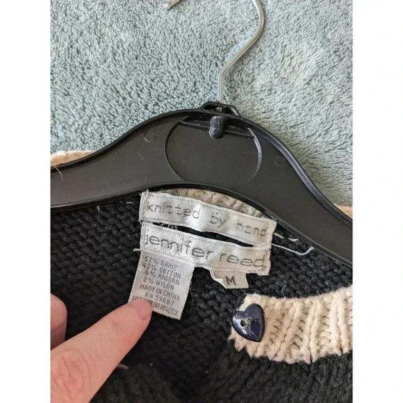 Vintage Women's Handknit Cottage Core Button Down Cardigan Sweater Medium - Picture 5 of 10